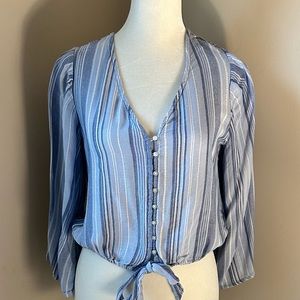 American Eagle Blue Striped Shirt